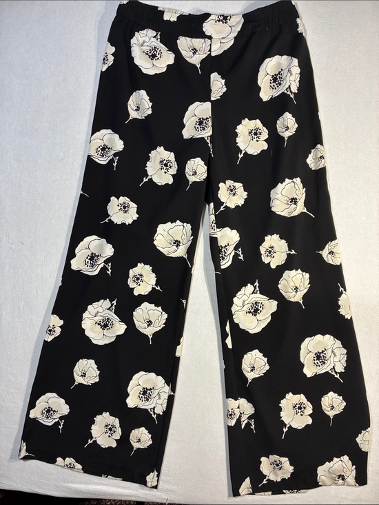 C Est. 1946 Pants - Girls' Black Floral Wide-Leg Pants